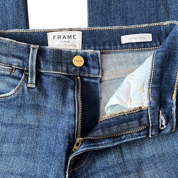 FRAME Le High Skinny Ankle Distressed Jeans in Clyde Size 27 - Picture 5 of 9